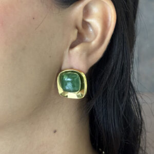 ARETE CUADRADO CON ACRILICO VERDE