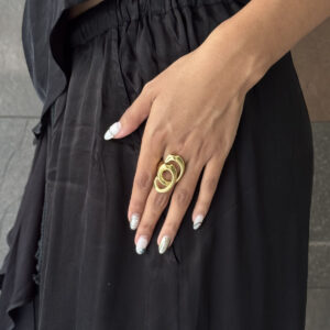 ANILLO DOBLE CIRCULO ENTRELAZADOS