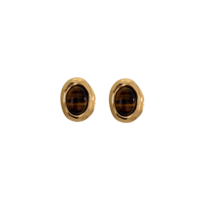 ARETE BOTON PIEDRA OJO TIGRE