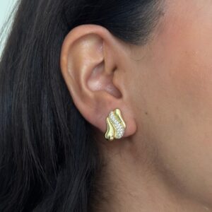 ARETE GOTAS ONDULADAS LISAS CON ZIRCONIAS