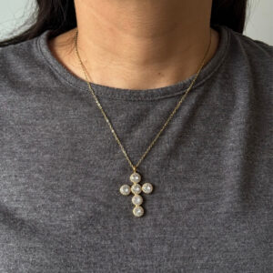 COLLAR CRUZ CIRCULOS CON ZIRCONIAS