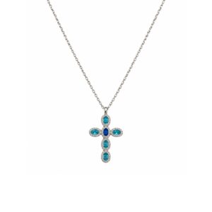 COLLAR CRIZ ZIRCONIAS OVALADAS