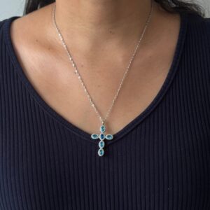 COLLAR CRIZ ZIRCONIAS OVALADAS