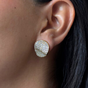 ARETE BOTON DOBLADO CON ZIRCONIAS