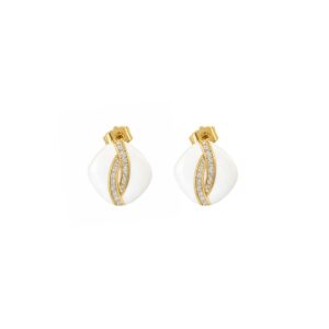 ARETE ESMALTE BLANCO CON ZIRCONIAS ENCONTRADAS