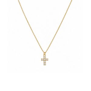 COLLAR CRUZ MINI ZIRCONIAS CUADRADAS