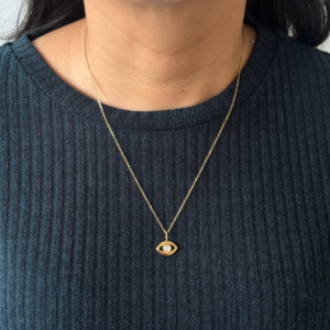 COLLAR SILUETA OJO CON ZIRCONIA