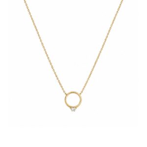 COLLAR CIRCULO CON DIAMANTE