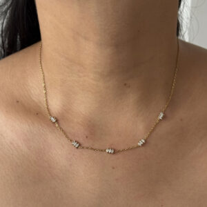 COLLAR ROMBOS TRIPLE DE ZIRCONIAS