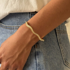 BRAZALETE LINEA CURVO CON ZIRCONIAS