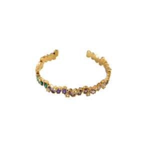 BRAZALETE ZIRCONIAS RECTANGULARES Y DIAMANTES