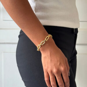PULSERA ESLABONES GRANDES CON ZIRCONIAS