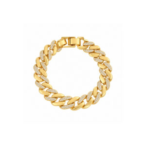 PULSERA TEJIDO MITAD LISO CON ZIRCONIAS
