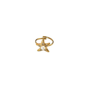 ANILLO ESTRELLA CON ZIRCONIAS Y PERLA